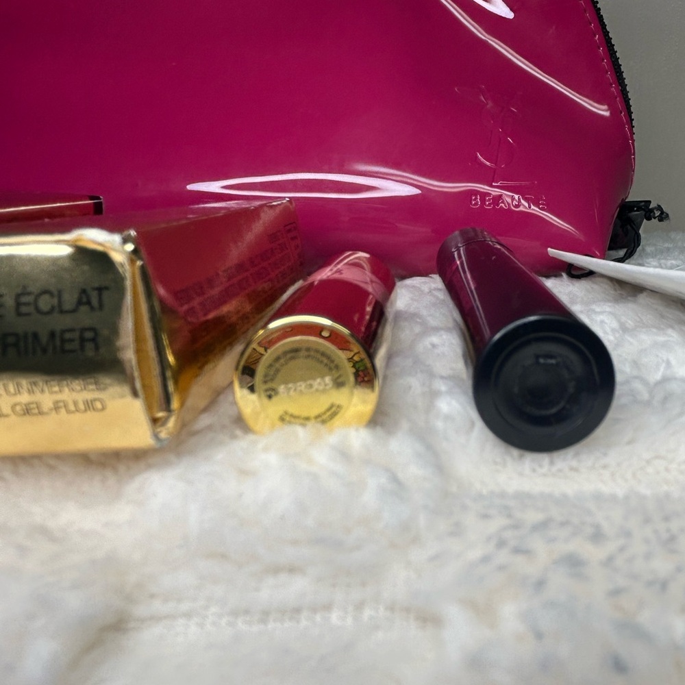 Yves Saint Laurent Pink Cosmetic Bag with 5-Piece Makeup Set - Picture 13 of 13